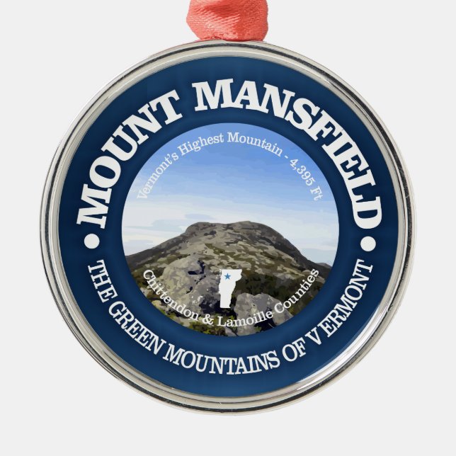 Mt Mansfield Ornament Aus Metall (Vorne)