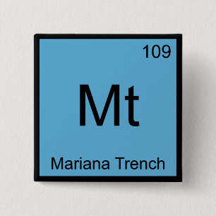 Mt - Mariana-Tiefseerinne Chemie-Element-Symbol-T- Button