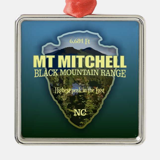 Mt Mitchell (Pfeilspitzen) Ornament Aus Metall (Vorne)