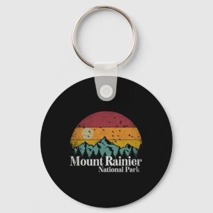 Mt Mount Rainier National Park Retro-Stil Wandern Schlüsselanhänger