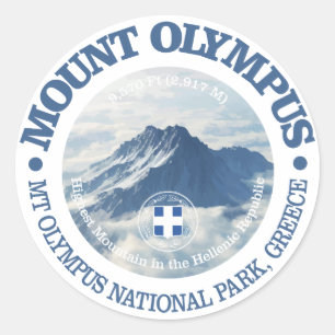 Mt Olympus Runder Aufkleber