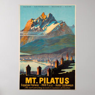 Mt.Pilatus, Suisse, Affiche de voyage