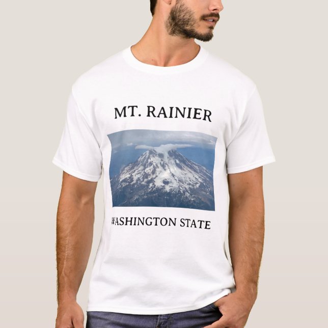 MT. Rainier Aerial Foto Stratus Cloud 2 T-Shirt (Vorderseite)