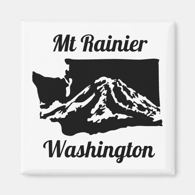Mt Rainier Magnet - B&W (Devant)