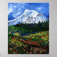 Mt Rainier mit Blume