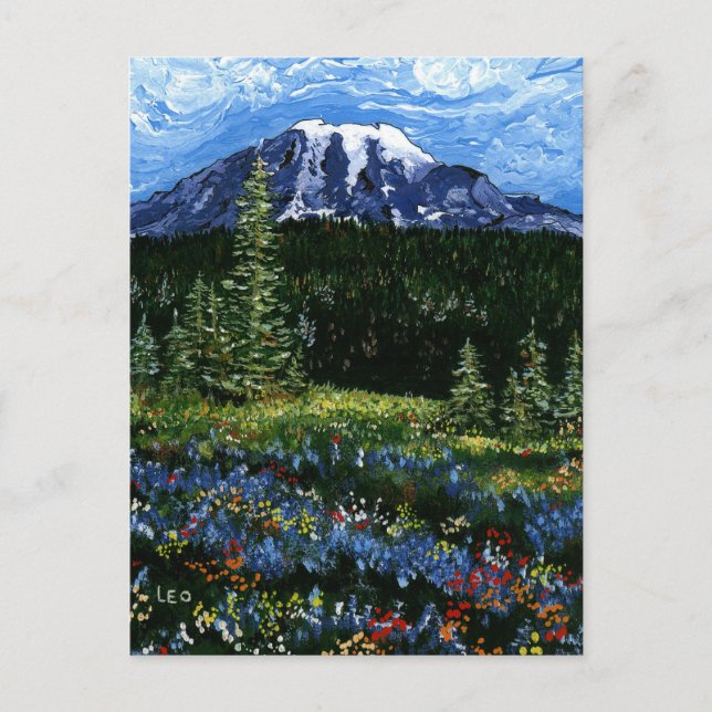 Mt Rainier Postkarte (Vorderseite)