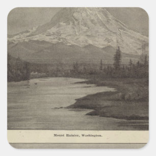 Mt Rainier Steilacoom Beach Quadratischer Aufkleber