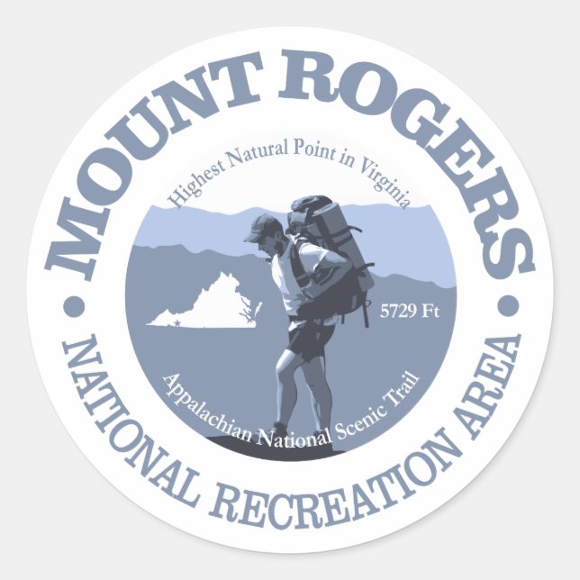 Mt Rogers NRA Runder Aufkleber (Vorderseite)
