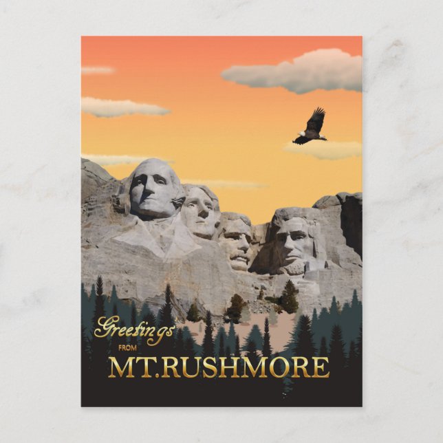 Mt. Rushmore, carte postale du Dakota du Sud (Devant)
