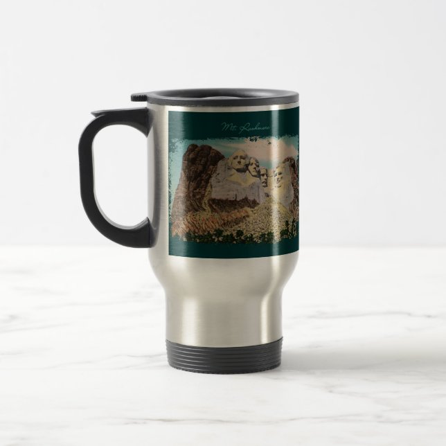 Mt. Rushmore Painted Travel Mug (Gauche)