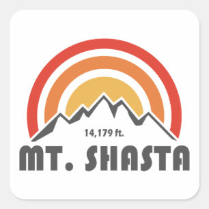 Mt. Shasta Quadratischer Aufkleber