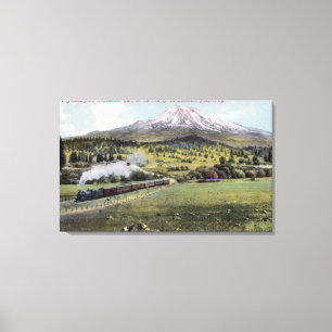 Mt. Shasta und südliche pazifische Schiene Leinwanddruck