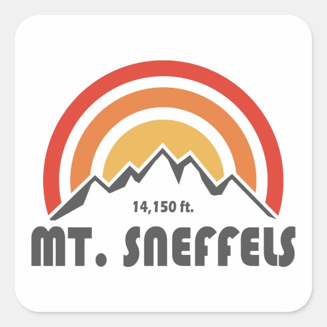 Mt. Sneffels Quadratischer Aufkleber (Vorderseite)
