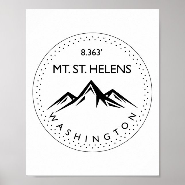 Mt. St. Helens Washington Bergsteigen Wandern Poster (Vorne)