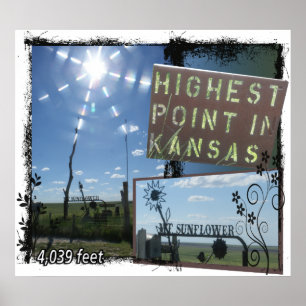 Mt. SUNFLOWER - POSTER KANSAS LE PLUS HAUT POINT