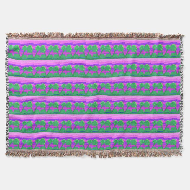 Mt. Sunset Pink Green Lila Decke (Vorderseite)