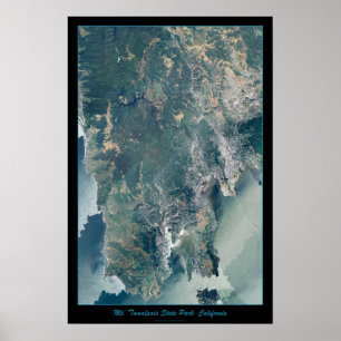 Mt. Tamalpais, Satellitendruck Marin County CA Poster