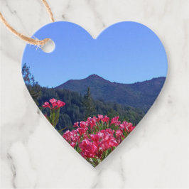 Mt Tamalpais with Pink Flowers Geschenkanhänger