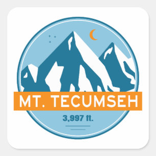 Mt. Tecumseh New Hampshire Sterne Mond Quadratischer Aufkleber