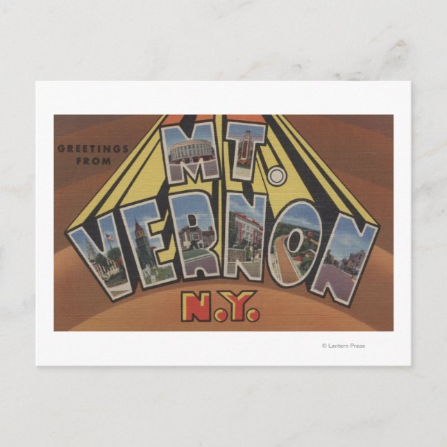 Mt. Vernon, New York - Große Briefszenen Postkarte (Vorderseite)