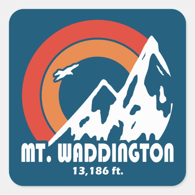 Mt. Waddington British Columbia Sun Eagle Quadratischer Aufkleber (Vorderseite)