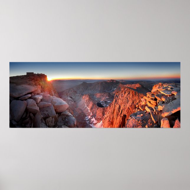 Mt Whitney and Pinnacles Sunrise - John Muir Trail Poster (Vorne)
