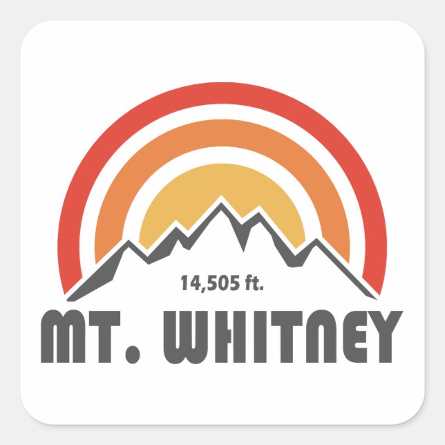 Mt. Whitney Quadratischer Aufkleber (Vorderseite)