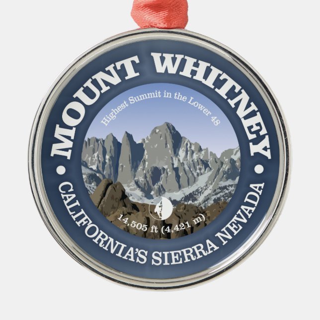 Mt Whitney Silbernes Ornament (Vorne)