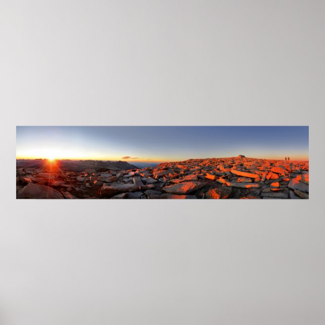Mt Whitney Sunset Panorama - John Muir Trail Poster (Vorne)