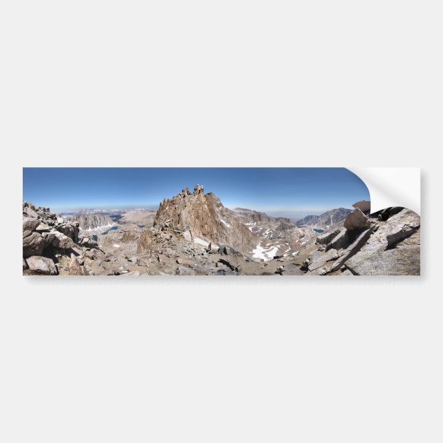 Mt Whitney Trail Wappen Panorama - Sierra Autoaufkleber (Vorne)