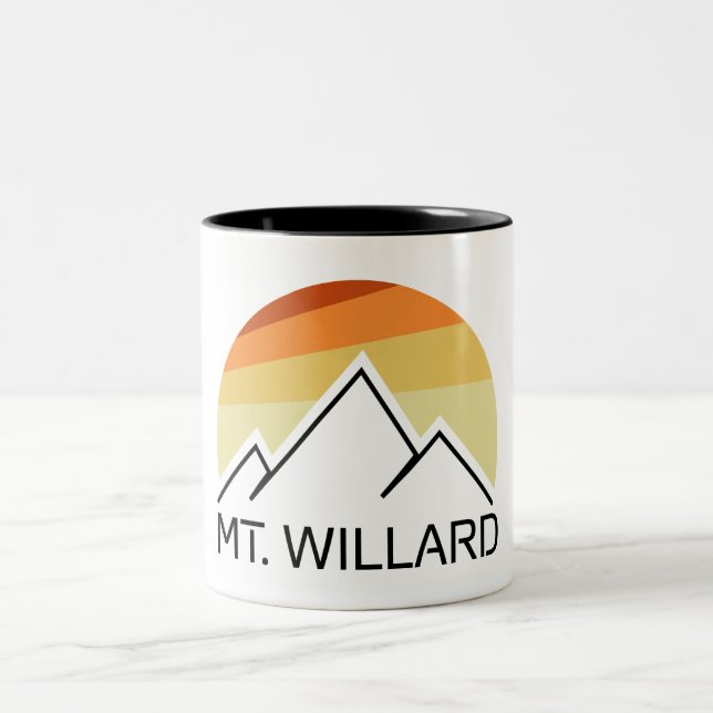 Mt. Willard New Hampshire Retro Zweifarbige Tasse (Mittel)