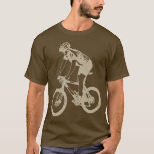 MTB Berg, der allein Silhouette, TAN-Entwurf T-Shirt