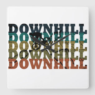 MTB Downhill Mountainbike Quadratische Wanduhr