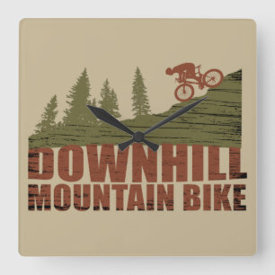 MTB Downhill Mountainbiken Quadratische Wanduhr
