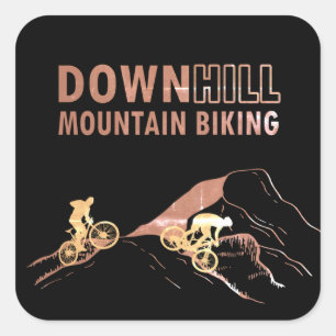 MTB Downhill Mountainbiken Quadratischer Aufkleber