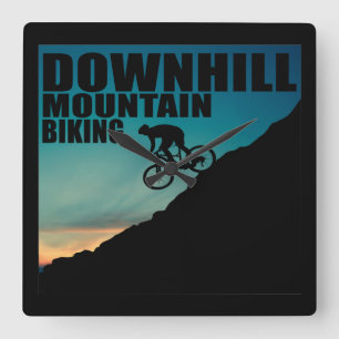 MTB Downhill-Mountainbiking Quadratische Wanduhr