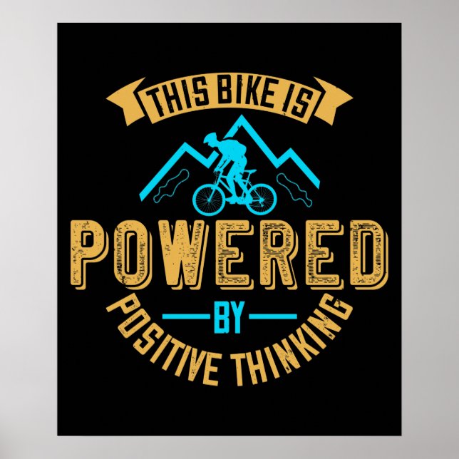 MTB-Fahrrad wird durch positives Denken angetriebe Poster (Vorne)