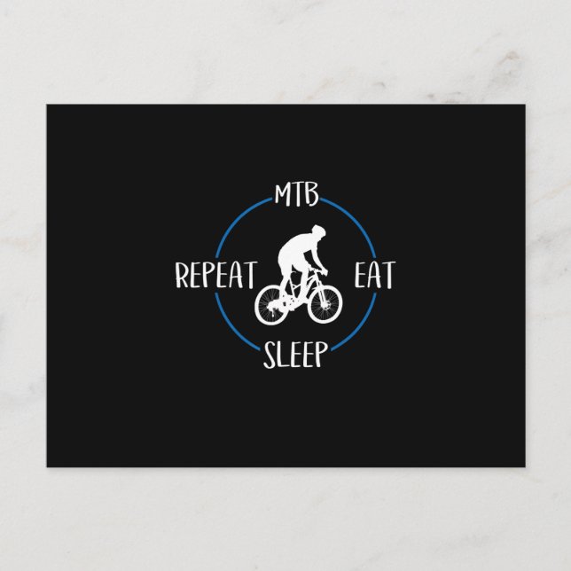 Mtb isst Sleep Wiederholung Geschenke Mountainbike Postkarte (Vorderseite)