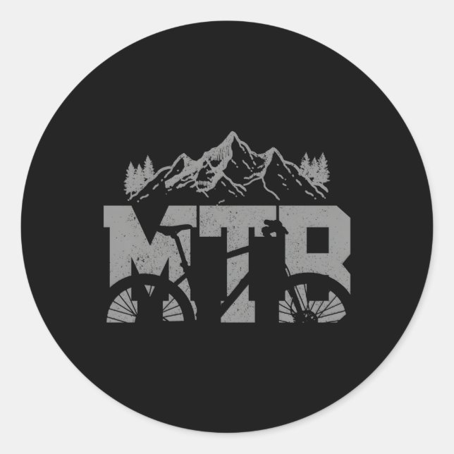 Mtb Mountain Bike Biker Runder Aufkleber (Vorderseite)