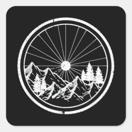 MTB Mountain Bike Trail Quadratischer Aufkleber