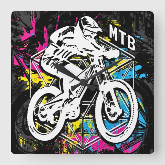 MTB Mountainbike - VTT MTB Horloge murale (Recto)