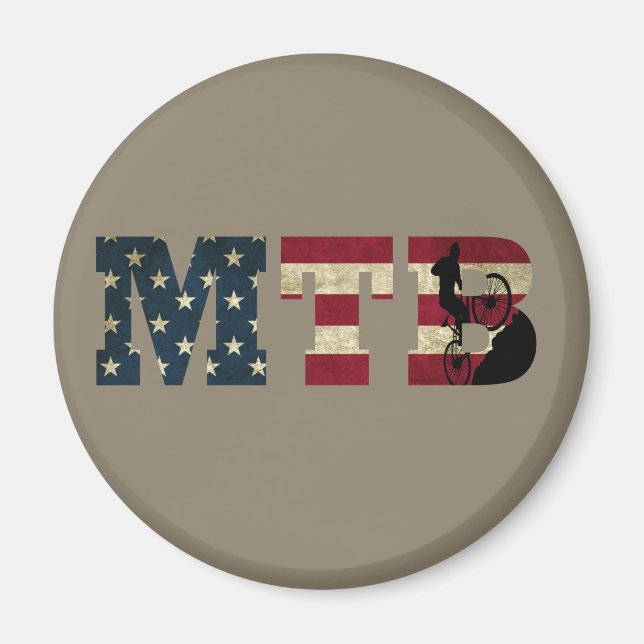 Mtb US-amerikanische Flagge Vintag Magnet (Vorne)