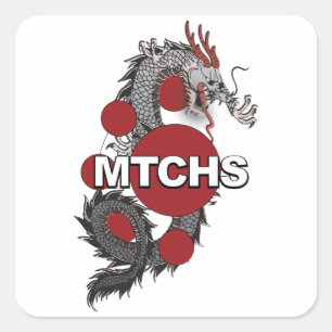 MTCHS Drache-Logo Quadratischer Aufkleber