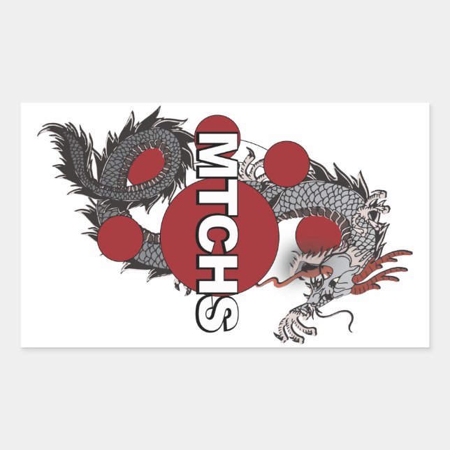 MTCHS-Dragon-Logo Rechteckiger Aufkleber (Vorderseite)
