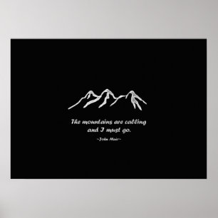 Mtns rufen/Schneeblizzard auf Black Design Poster