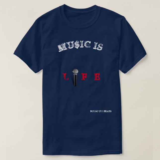 MU$IC EST T-shirt de la VIE (Design devant)