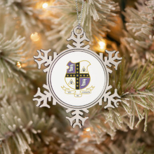 Mu Phi Epsilon Wappen Schneeflocken Zinn-Ornament