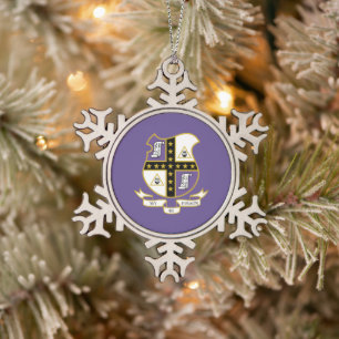 Mu Phi Epsilon Wappen Schneeflocken Zinn-Ornament