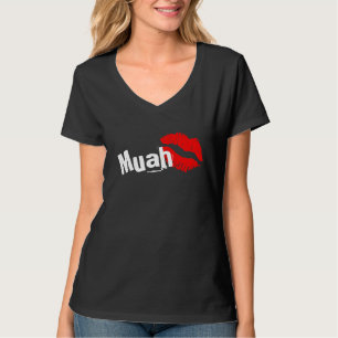Muah rotes Lippenstiftkuss-Valentinsgrußt-stück T-Shirt