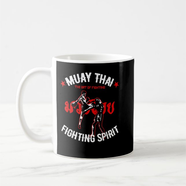 Muay Thai Art des Kampfes Kickboxing Retro MIXED M Kaffeetasse (Links)